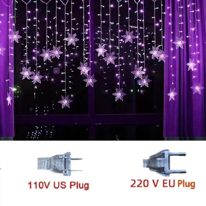 Christmas Decorations 2024 Snowflake Lights Flashing 8 Modes EU-Plug