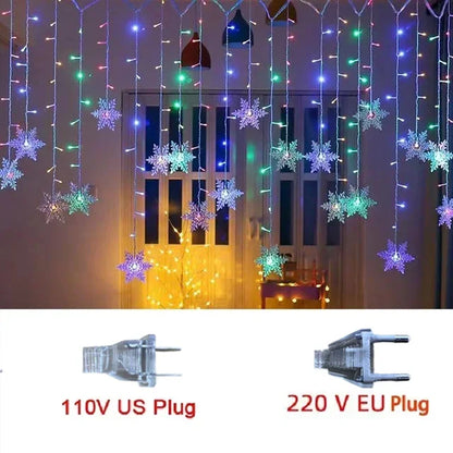 Christmas Decorations 2024 Snowflake Lights Flashing 8 Modes EU-Plug