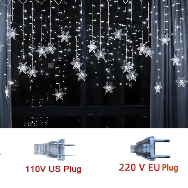 Christmas Decorations 2024 Snowflake Lights Flashing 8 Modes EU-Plug