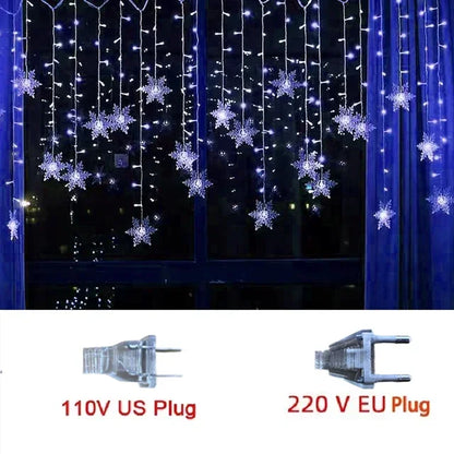 Christmas Decorations 2024 Snowflake Lights Flashing 8 Modes EU-Plug