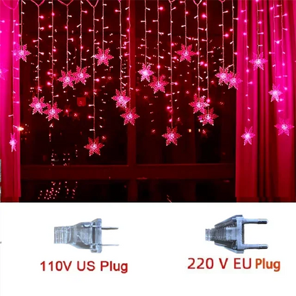 Christmas Decorations 2024 Snowflake Lights Flashing 8 Modes EU-Plug